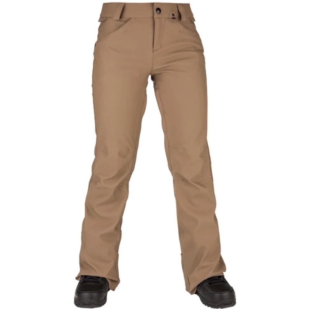 VOLCOM Womens Species Snowboard Pants Medium Brown Tan Stretch Waterproof NWT